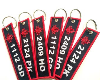 Personalised Key Rings with different names, numbers, double side, Custom Luggage Tag, Custom Embroidery Key Tag