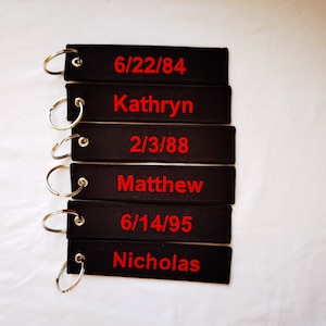 name tag keychain, Embroidered Name Keychain, Backpack Tag, Personalized Keychain, Backpack Keychain, Custom Name Tag, Diaper Bag Tag