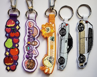Benutzerdefinierte Stickerei Schlüsselanhänger, benutzerdefinierte Schlüsselanhänger, Stoff bestickt Schlüsselanhänger, personalisierte Schlüsselanhänger, Schlüsselanhänger für Tasche, Stickerei Patch, Schlüsselanhänger.