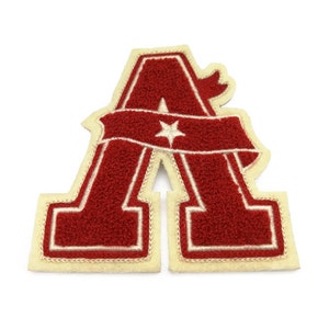 Custom chenille Varsity Letters, custom chenille patches, custom iron on towel embroidery patch, chenille logo patch