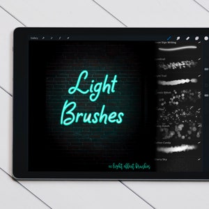 Procreate digital brushes light effects 10 pack