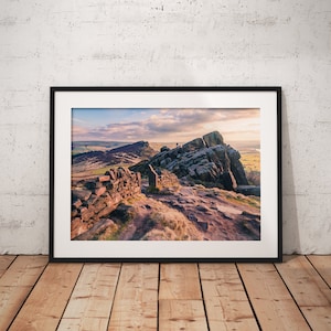 The Roaches & Hen Cloud at Sunset | Gritstone Trail | Landscape | The Peak District | Staffordshire | Print