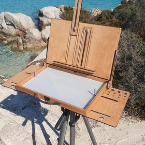 Pochadebox voor PLEIN AIR schilderen, lichtgewicht box voor olieverf, omkeerbaar deksel pochadebox MW met vleugels