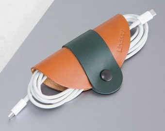 Large Leather Cable Organiser