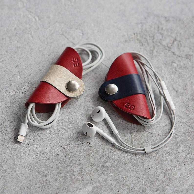 Leather Cable And Headphone Organisers Set image 1