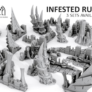 Sci Fi Alien Scenery Terrain  Infested Ruins for War Games 28/32mm