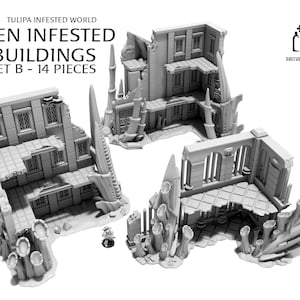 Alien Infested Buildings - Set B - Scenery Terrain for War Games 28/32mm