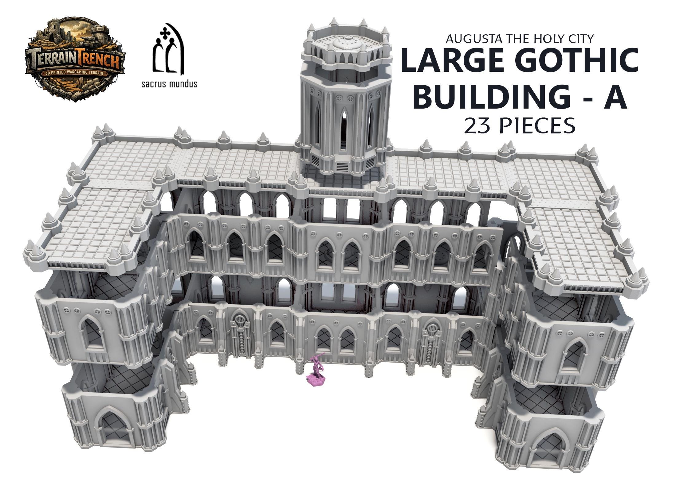 Large Gothic Building A - Scenery Terrain for War Games 28mm/32mm - Etsy