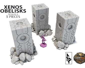 3x Xenos Obelisks - Xenos Scenery Terrain for 28/32mm wargames