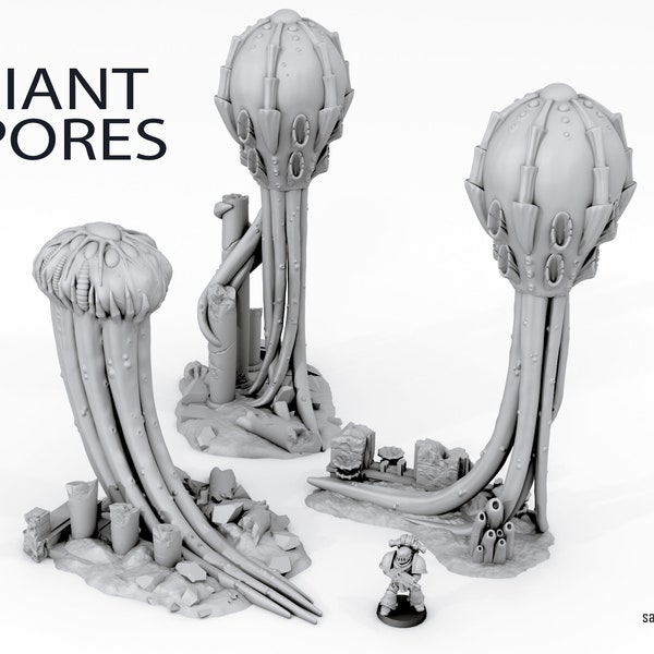 Giant Spores Sci- Fi Alien Scenery Terrain for War Games 28/32mm