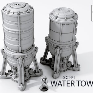 Sci-Fi Water Towers Terrain Tech Scenery Terrain 28/32mm image 1