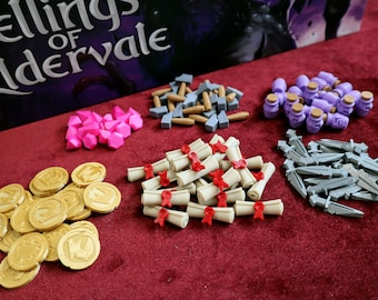 Dwellings of Eldervale 3D Printed Upgraded Resource tokens