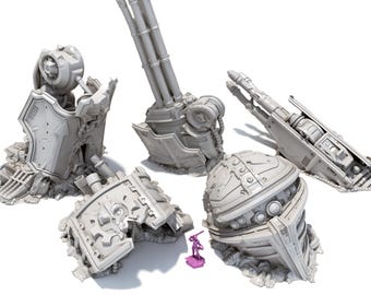 Titán Destruido - Gran Terreno Disperso de Ciencia Ficción - Juegos de Guerra 28/32 mm