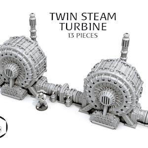 Twin Steam Turbine Scenery Terrain for War Games 28mm/32mm
