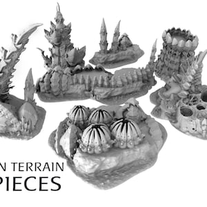Sci- Fi Alien Scenery Terrain  SET D for War Games 28mm/32mm