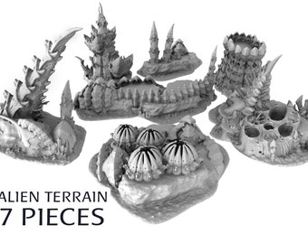 Sci- Fi Alien Scenery Terrain  SET D for War Games 28mm/32mm