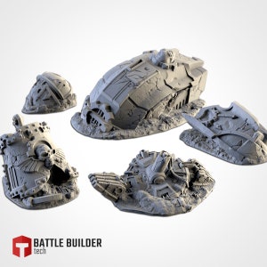 Crashed Titan - Large Sci fi Scatter Terrain - War Games 28/32mm