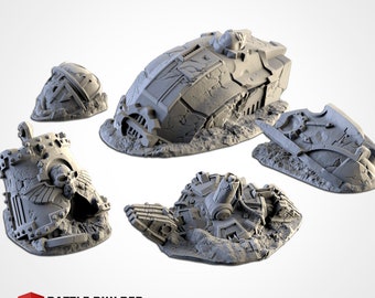 Crashed Titan - Large Sci fi Scatter Terrain - War Games 28/32mm