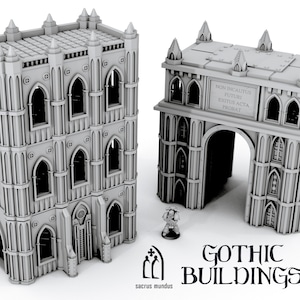 Gotische Gebäude Landschaft Geländeset für Kriegsspiele 28 mm / 32 mm