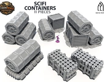 Contenedores de ciencia ficción, terreno de escenografía para juegos de guerra de 28 mm/32 mm