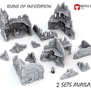 Sci Fi Alien Scenery Terrain Ruins of Infestation for War Games 28/32mm