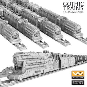 Gothic Sci-Fi Cargo Trains - Scenery Terrain for War Games 28mm/32mm