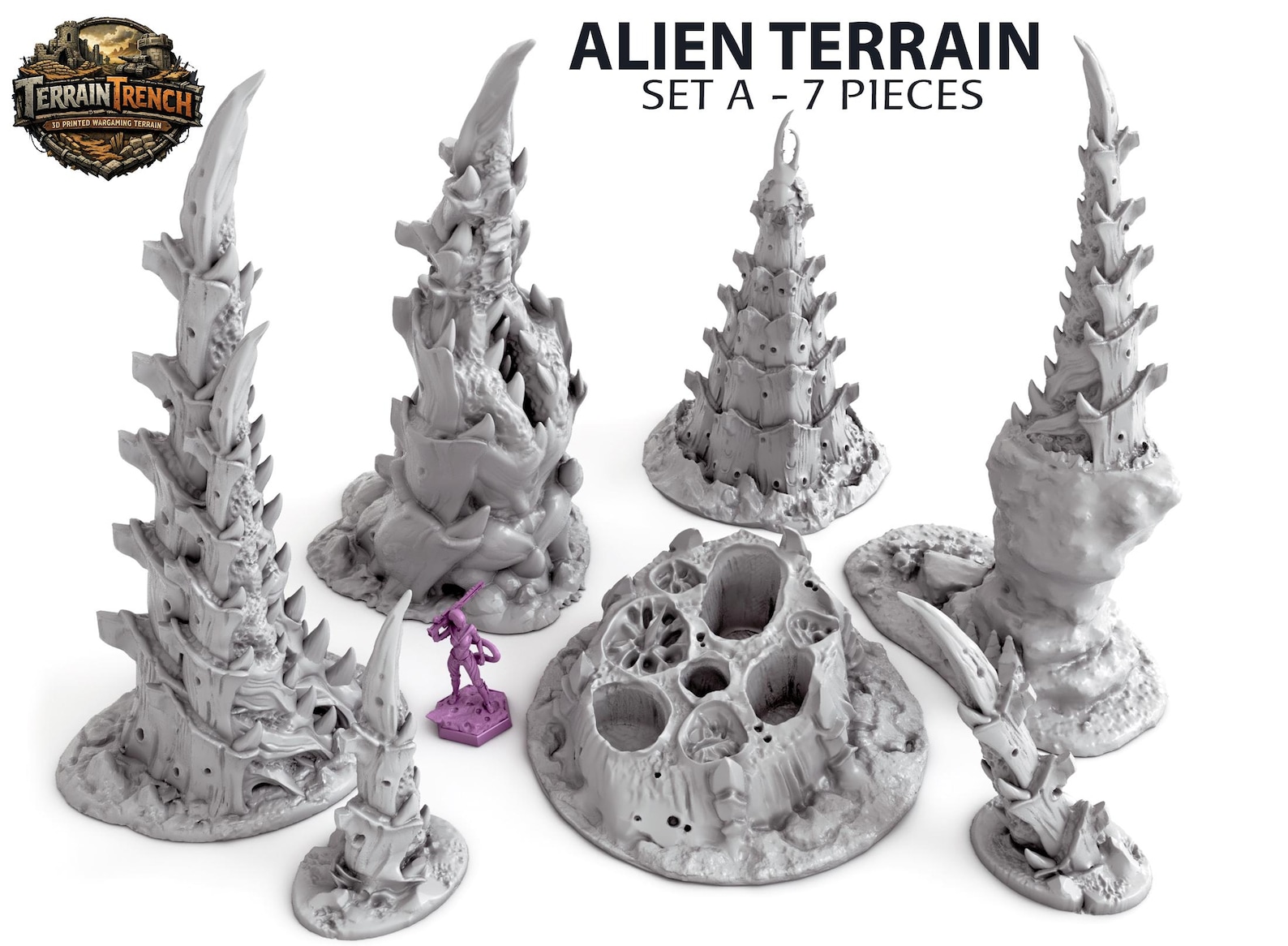 Sci- Fi Alien Scenery Terrain SET B for Wargames 28mm/32mm Scale - Etsy