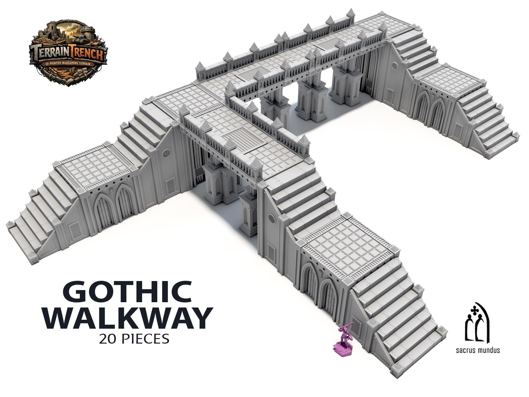 Gothic Walkway - A - Modular Scenery Terrain for War Games 28/32mm - Etsy