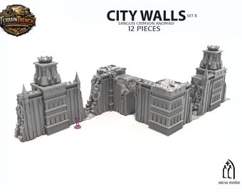 Murallas de la ciudad - CONJUNTO B - Terreno de escenografía modular para juegos de guerra 28/32 mm