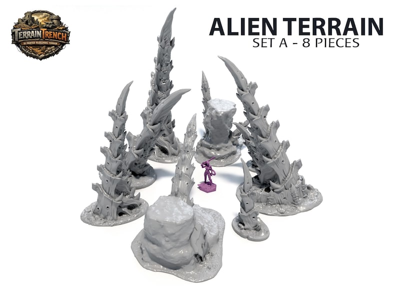 Sci- Fi Alien Scenery Terrain SET A for War Games 28mm/32mm Scale - Etsy