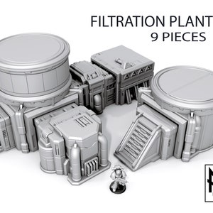 Filtration Plant B - Sci fi Tech Buildings Scenery Terrain 28/32mm