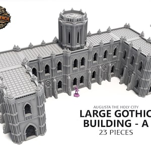 Groot gotisch gebouw A - landschapsterrein voor oorlogsspellen 28 mm/32 mm
