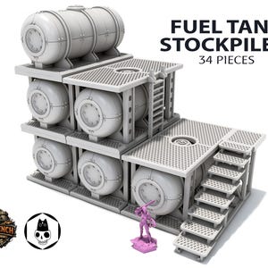 Fuel Tank Stockpile A - Wargame Scenery Terrain 28/32mm