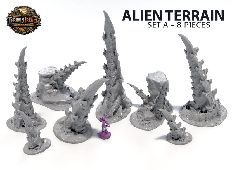 Sci- Fi Alien Scenery Terrain SET A for War Games 28mm/32mm Scale - Etsy