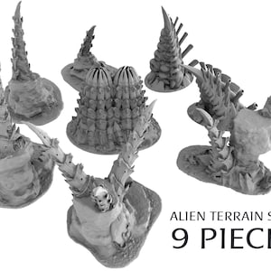 Sci- Fi Alien Scenery Terrain  SET C for War Games 28/32mm