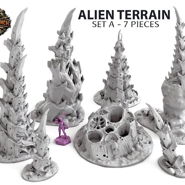 Sci- Fi Alien Scenery Terrain SET B for wargames 28mm/32mm scale