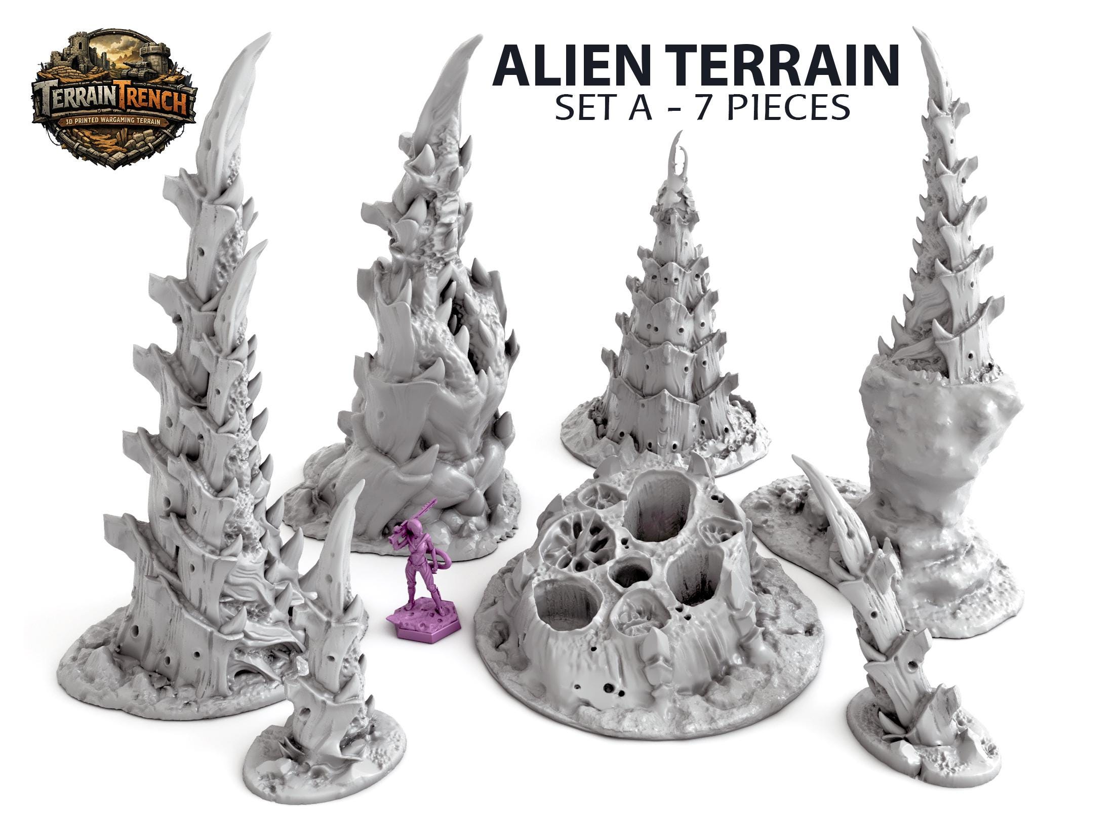 Sci- Fi Alien Scenery Terrain SET B for Wargames 28mm/32mm Scale - Etsy
