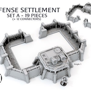 Defense Settlement SET A Scenery Terrain for War Games 28mm/32mm
