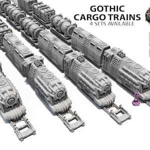 Gothic Sci-Fi Cargo Trains - Scenery Terrain for wargames 28mm/32mm