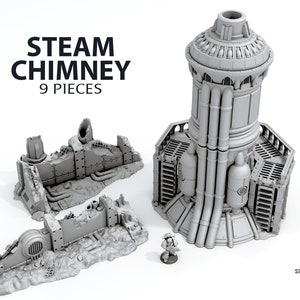 Steam Chimney Scenery Terrain for War Games 28mm/32mm