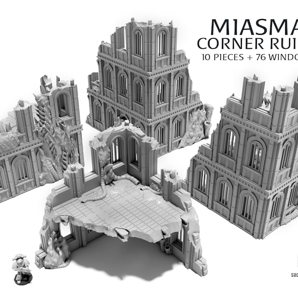 Miasma - Corner Ruins Wargaming Scenery Terrain 28/32mm