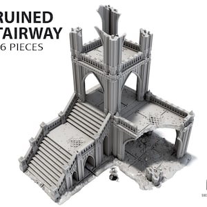 Ruined Stairway - Gothic Scenery Terrain for War Games 28/32mm
