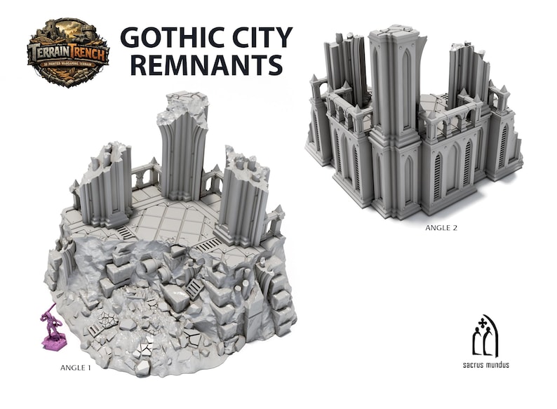 Gothic City Remnants - Large Wargaming Scenery Terrain 28/32mm - Etsy