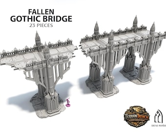 Fallen Gothic Bridge - Scenery Terrain for War Games 28/32mm