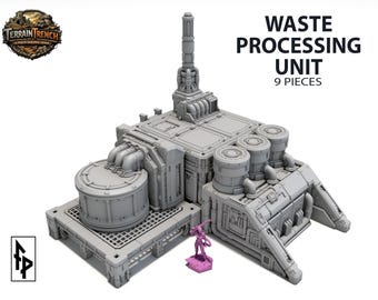 Escenografía de planta de procesamiento de residuos para juegos de guerra, 28 mm/32 mm