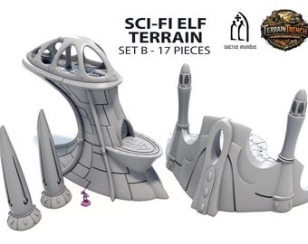 Elfo - Terreno de ciencia ficción - Edificios - SET B para juegos de guerra 28 mm/32 mm