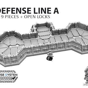 Defense Line Design A - Scifi Scenery Wargame Terrain 28/32mm