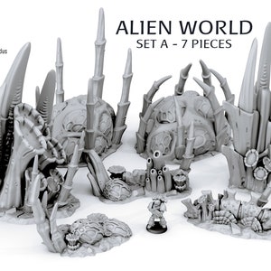 Sci- Fi Alien World Scenery Terrain  SET A for War Games 28/32mm