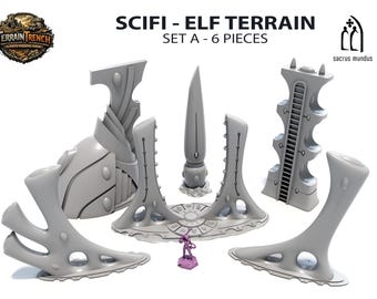 Elfo - Terreno de ciencia ficción - Edificios - SET A para juegos de guerra 28 mm/32 mm