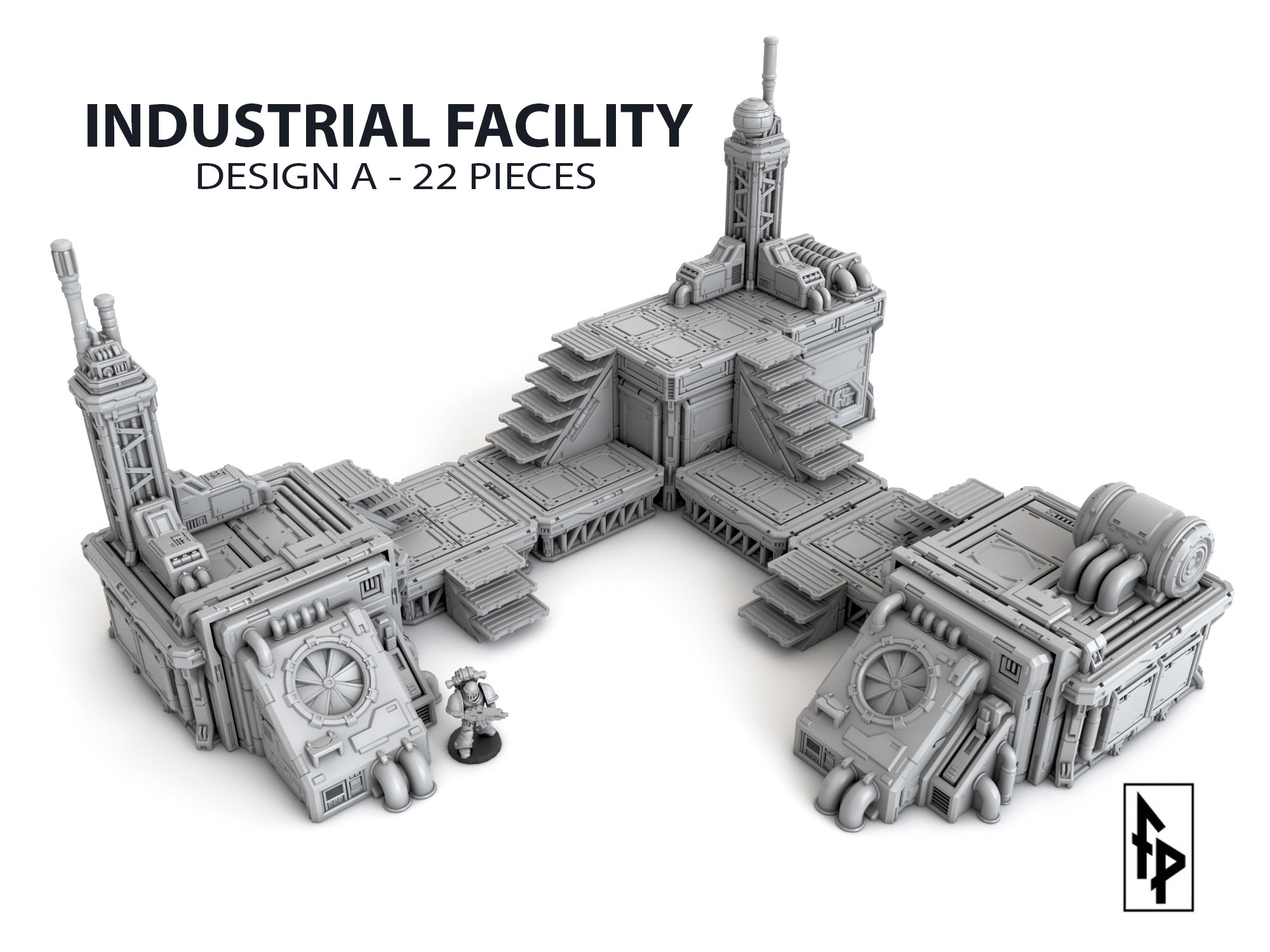 サイヴァリア2 THE WILL TO FABRICATE Industrial Facility A - Modular Sci-fi Tech Scenery Terrain